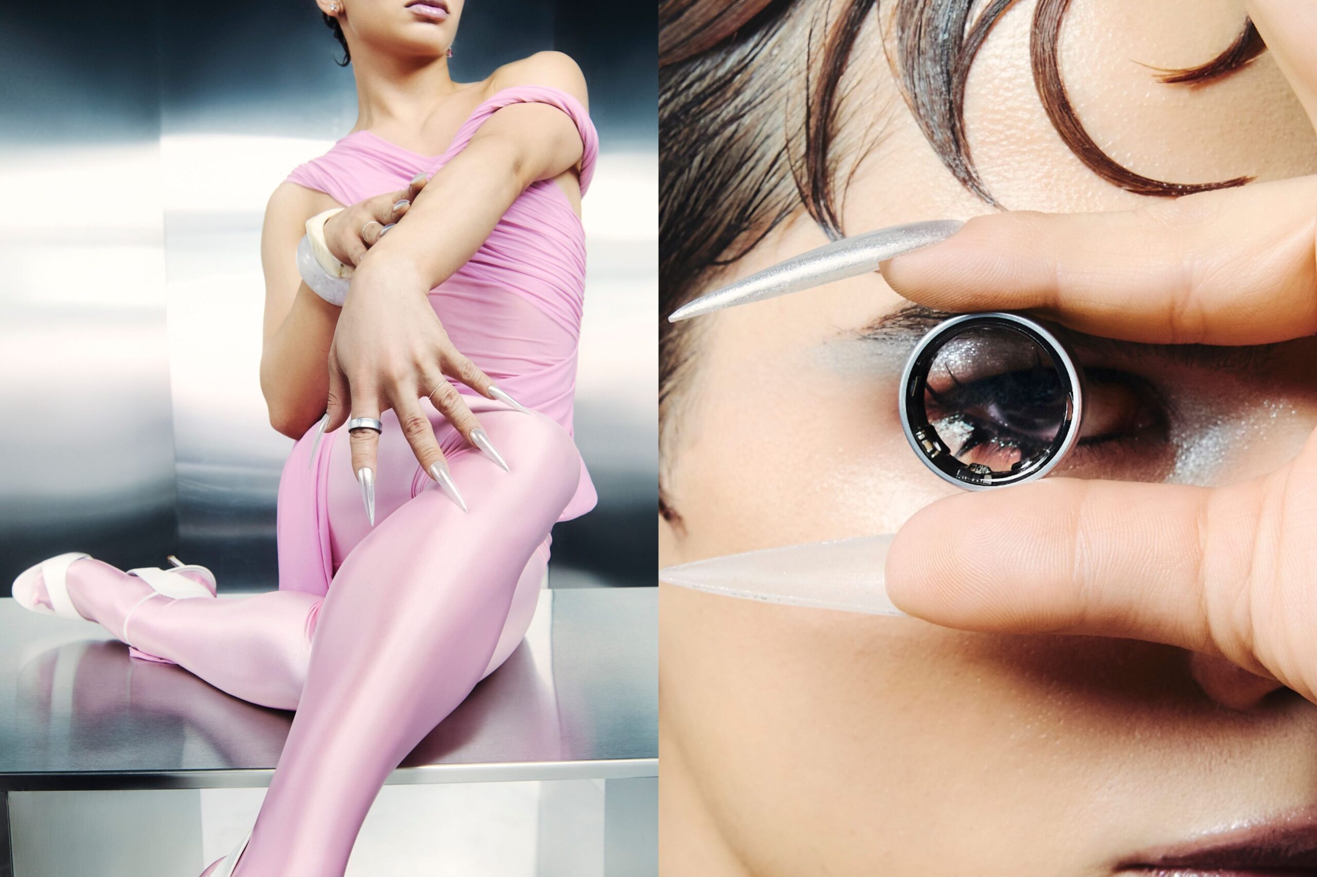 Femme posant avec la bague Galaxy Ring