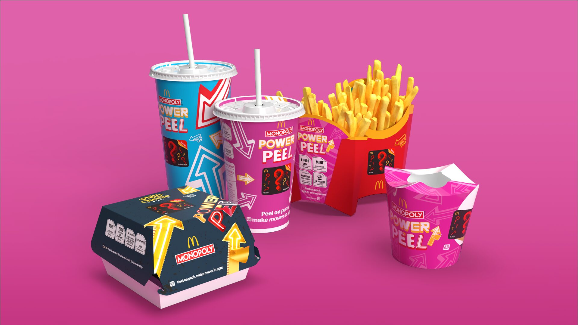 Emballage de produits alimentaires présentant le jeu Monopoly de McDonald’s