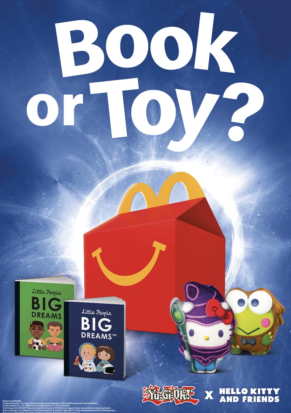 Book or Toy poster image with Happy Meal box and books