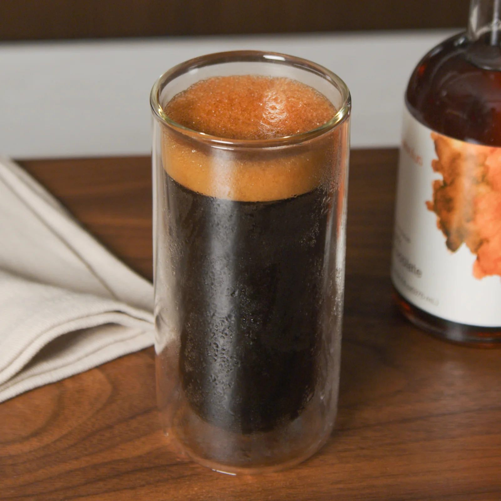 Cold brew in a glass vessel